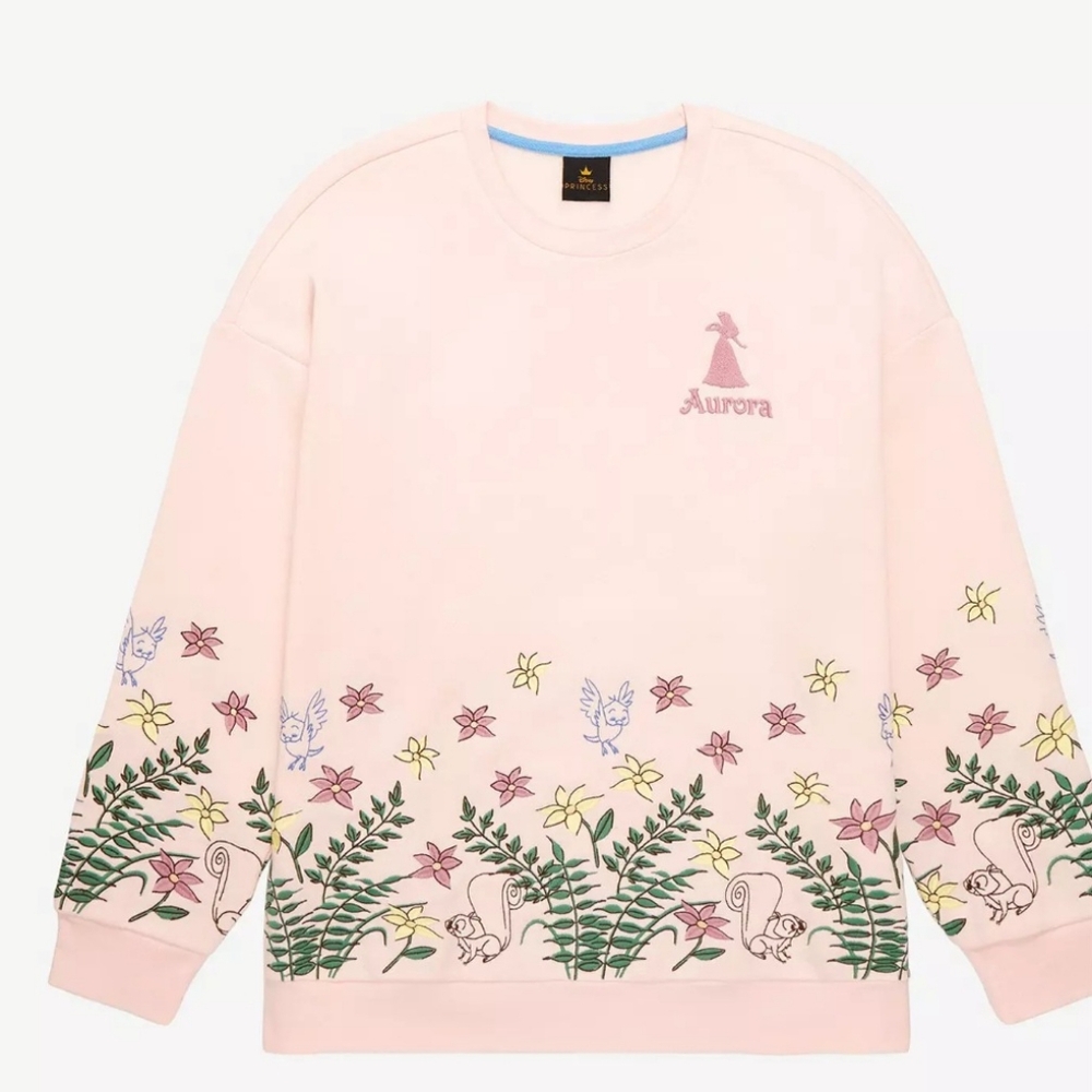 Pink Aurora Sweatshirt with Floral Design